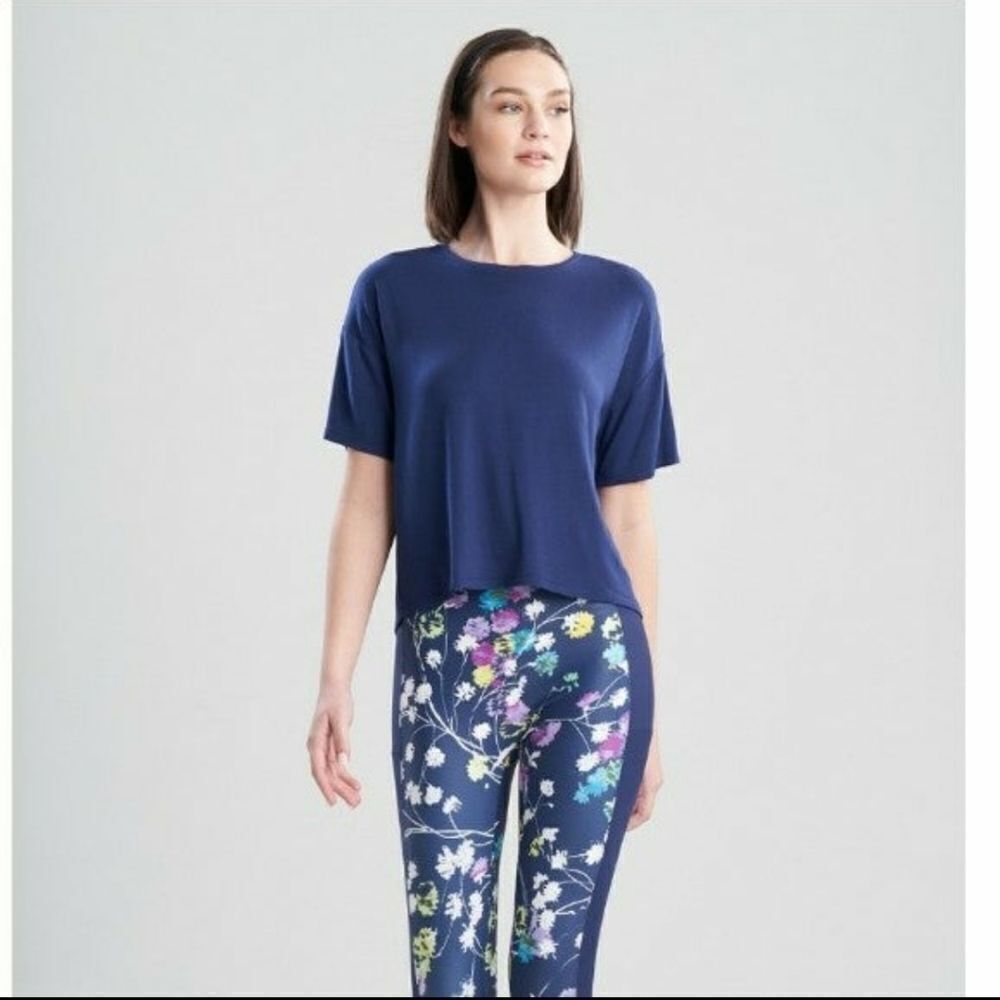 Josie Natori Layering Elements Boxy Tee Sz Med